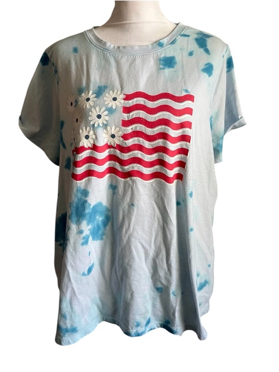 Sonoma Tops - Sonoma tie -Dye Tee with Floral Flag Graphic women’s size XXL